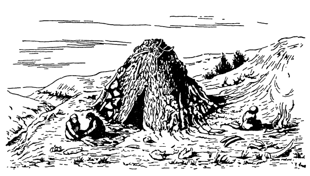Жилище Мезенской стоянки (верхний палеолит. Реконструкция)