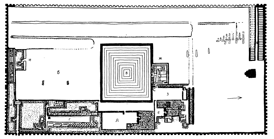 Саккара. Генеральный план комплекса пирамиды