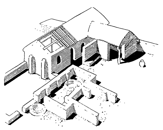 Хассуна. Жилой дом, V тысячелетие до н. э. Общий вид (реконструкция)
