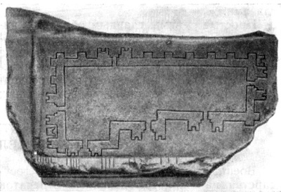План дворца, изображенный на статуе Гудеа, середина III тысячелетия до н. э.