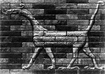 Вавилон. Изображение дракона на воротах Иштар, VI в. до н. э.