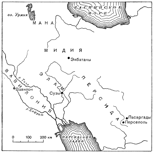 Карта Мидии и ахеменидского Ирана