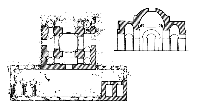 Храм огня в долине Джерре, V в. План, разрез