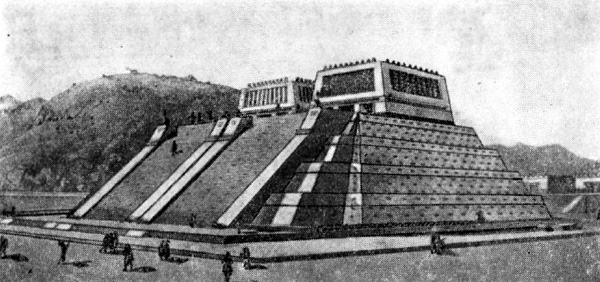Тенаюка. Пирамида, около 1300 - 1500 гг. Общий вид