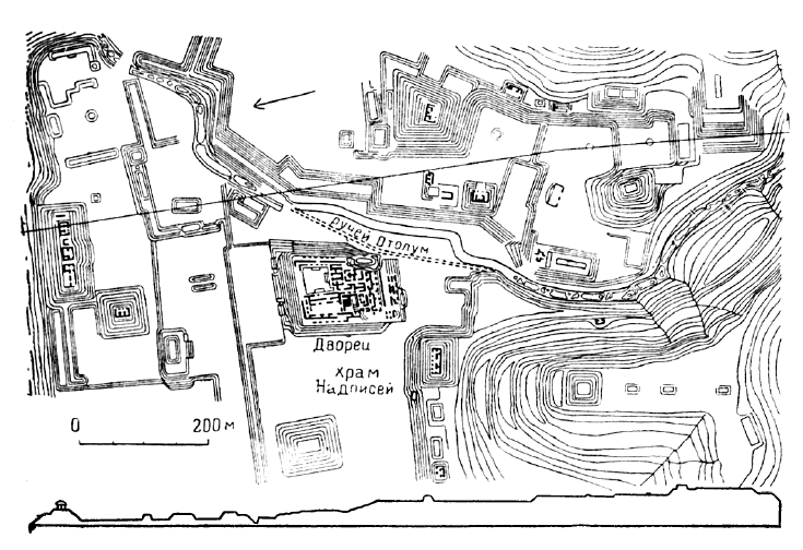 Паленке, VII в. 1 — генеральный план центра города