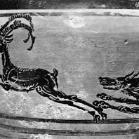 Чернофигурная гидрия из некрополя Гадра. III в. до н.э. Греко-римский музей в Александрии