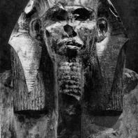 Статуя фараона Джосера из Саккара. Фрагмент. Известняк. III династия. Начало 3 тыс. до н. э. Каир. Музей