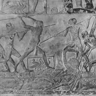 Рыбаки. Рельеф мастабы Птаххотепа в Саккаре. V династия. Фото: Анджей Дзевановский