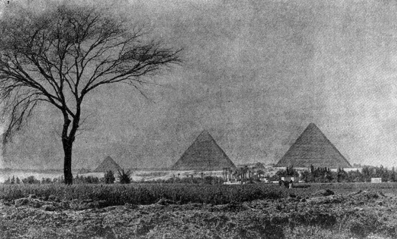 Панорама равнины Гизе с пирамидами