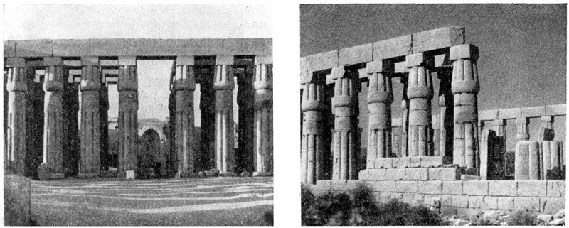 Луксор. Храм Амона. Большой вестибюль и фрагмент интерьера