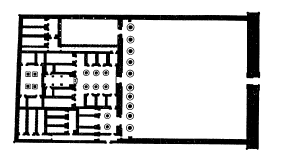 Погребальный храм Сети I в Курне, план