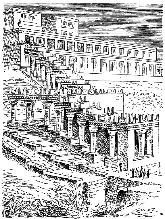Кносс. Дворец. Юго-западный ступенчатый портик, около 1600 г. до н. э. (реконструкция по Эвансу)