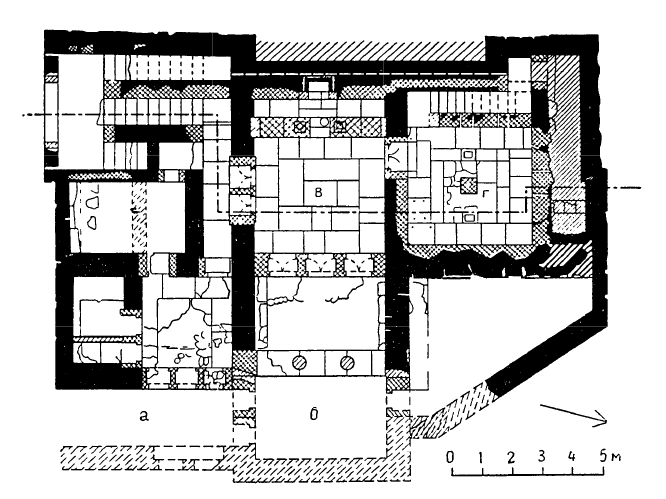 Кносс. «Царская вилла» около XV в. до н. э. План 1-го этажа