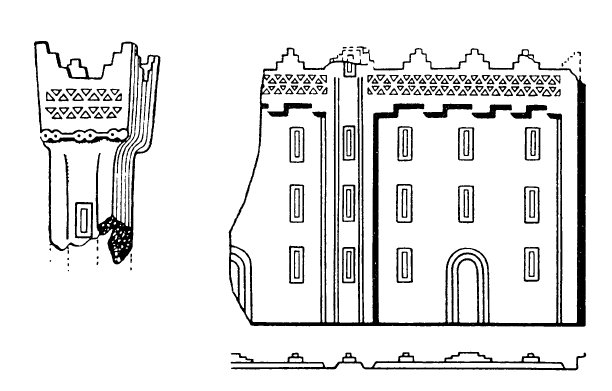 Бронзовый рельеф из Топрах-кале с изображением жилого дома