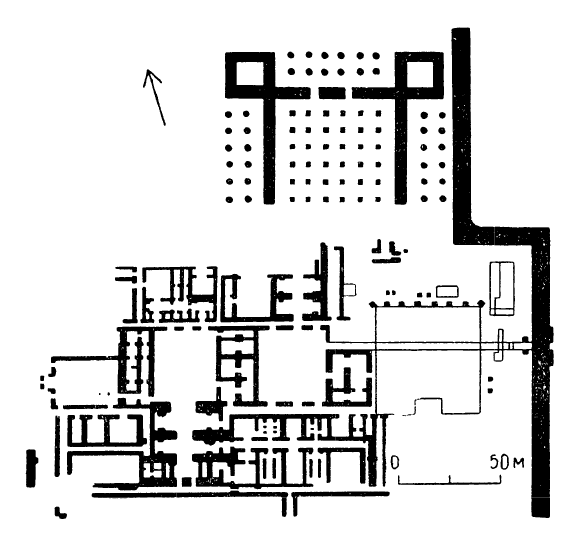 Сузы, 500—349 гг. до н. э. Акрополь, план