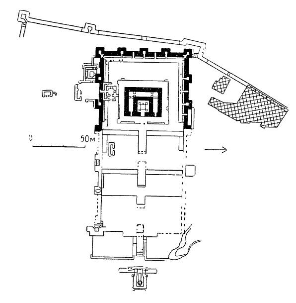Храм Сурх-Котал, II в. План ансамбля