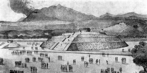 Куикуилько. Пирамида, до 500 г. до н. э. Фасад, общий вид