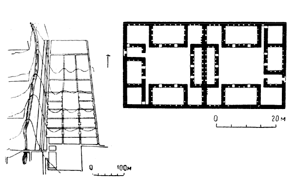 Ольянтайтамбо, около 1500 г. Генеральный план и жилой блок