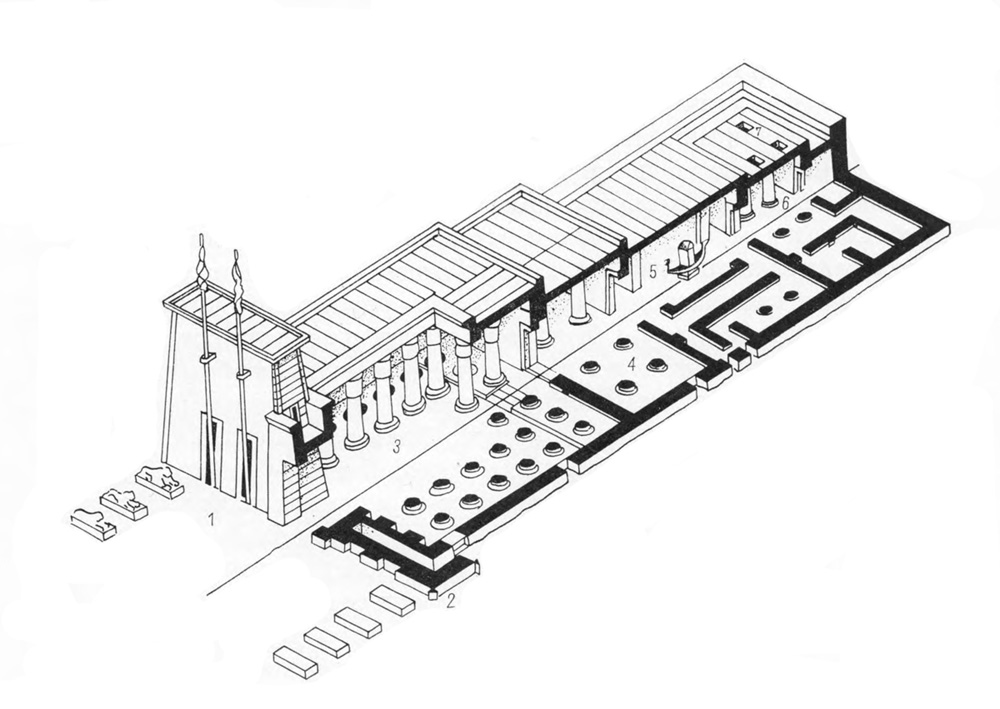 Карнак. Храм Хонсу. Изометрический разрез