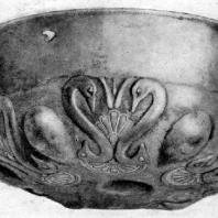 Серебряная чаша с лебедями из Казбегского клада. 6—5 вв. до н. э. Москва. Исторический музей