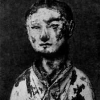 Терракотовая статуэтка девушки. Фрагмент. Период Хань. 3 в. до н. э. — 3 в. н. э.