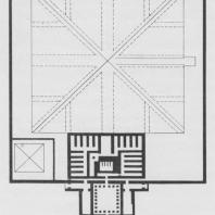 Основной план пирамиды Сенусерта I в Лиште (по Фахри)